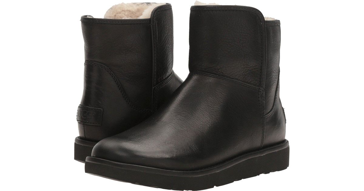 ugg womens abree mini leather boots nero