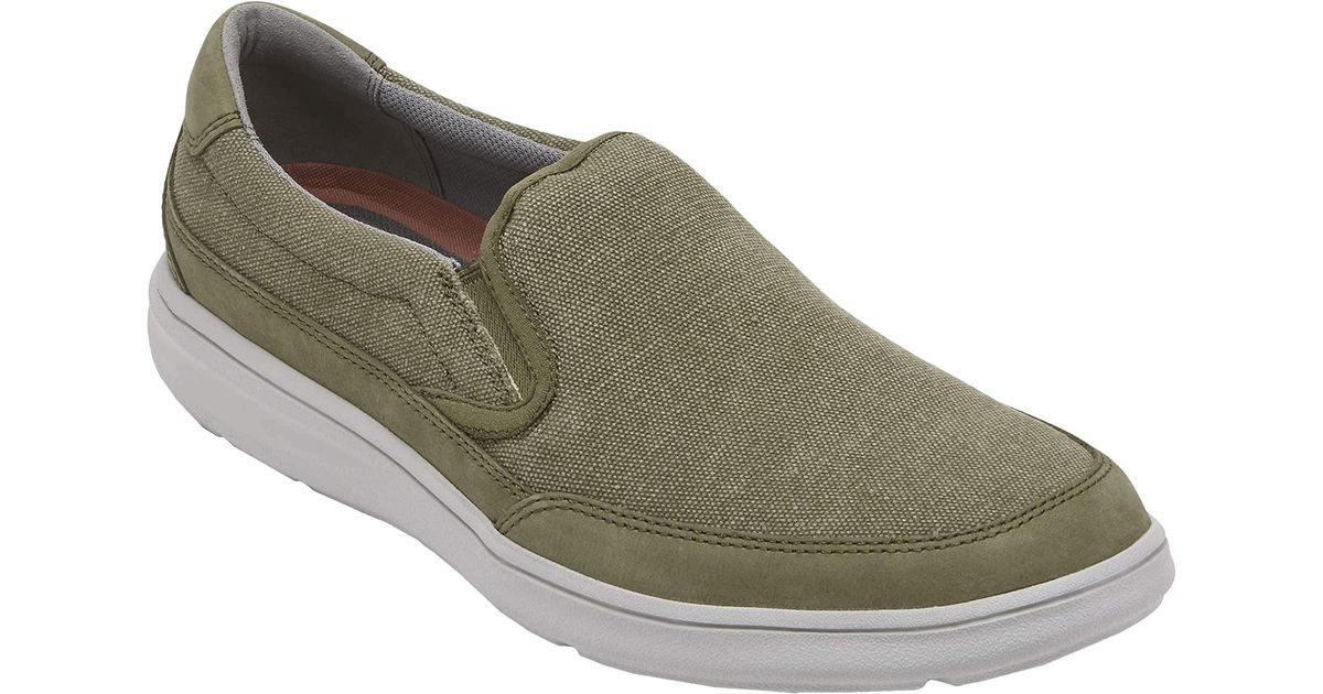 Rockport Canvas Beckwith Double Gore Slip-on in Olive (Green) for Men ...