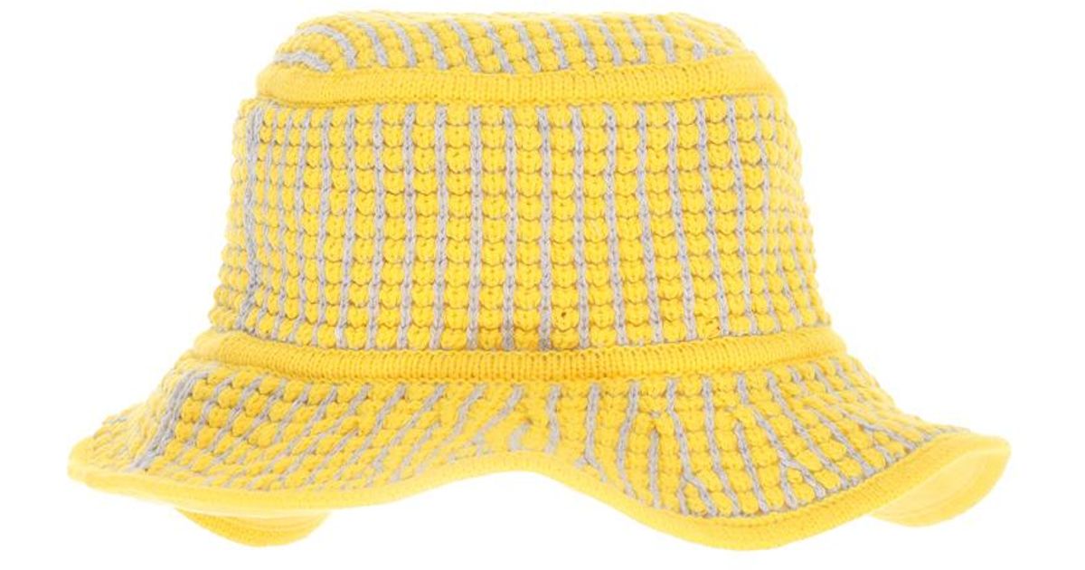 Zimmermann Knit Bucket Hat in Yellow Lyst