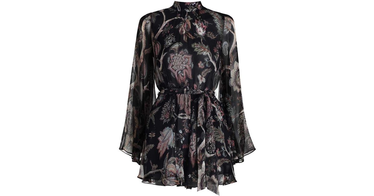 zimmermann lavish flare sleeve playsuit