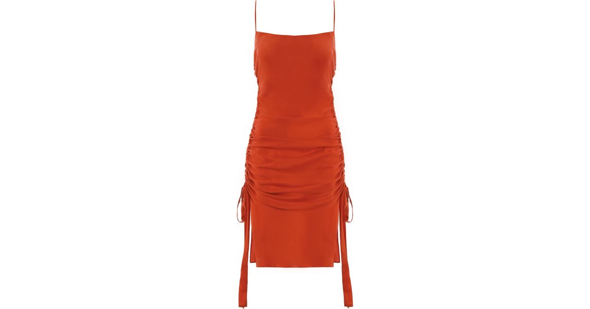 zimmermann ruche slip mini dress