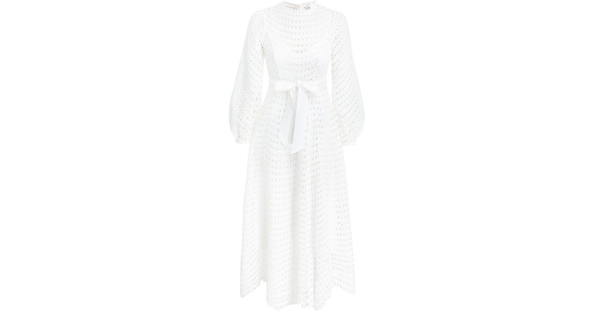 zimmermann poppy eyelet midi dress