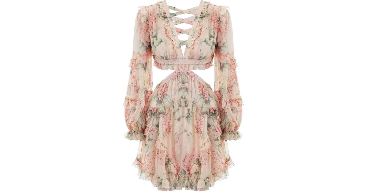 zimmermann cut out floral dress