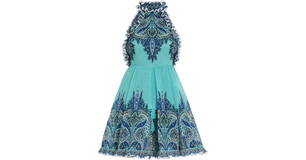 moncur ruffle neck mini dress