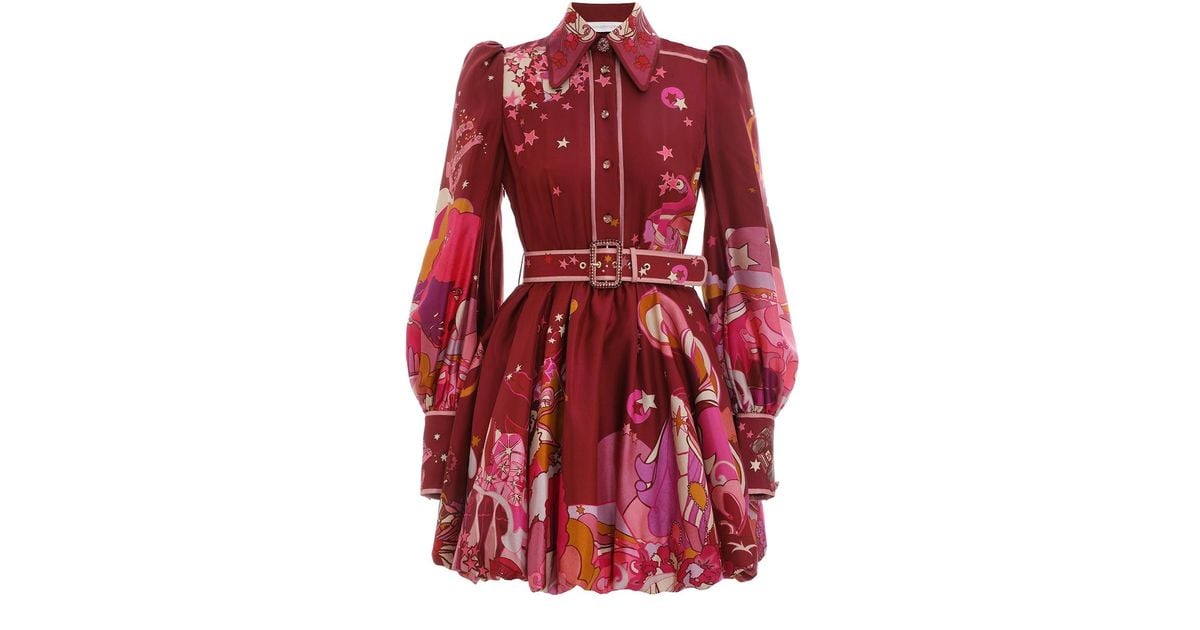 Zimmermann Concert Bubble Shirt Dress in Red Lyst