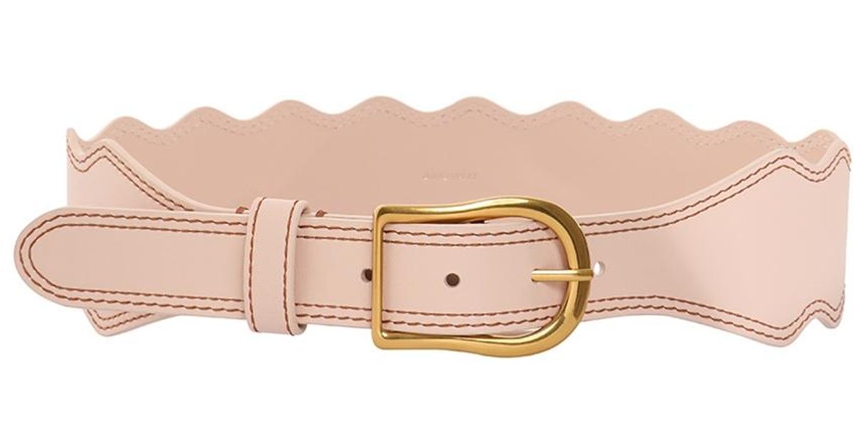 Zimmermann Wave Leather Waist Belt in Pink | Lyst