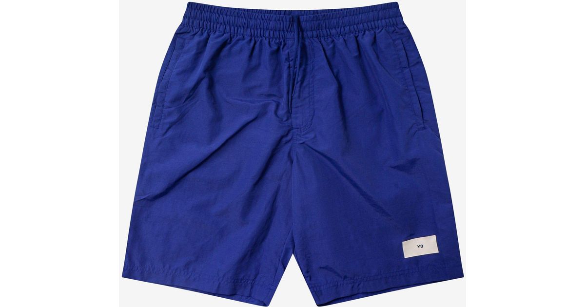 Y-3 Blue Mid-length Swim Shorts for Men | Lyst