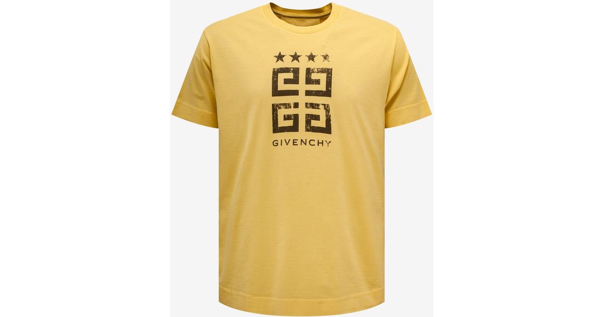 Givenchy Yellow 4g Star T-shirt for Men | Lyst