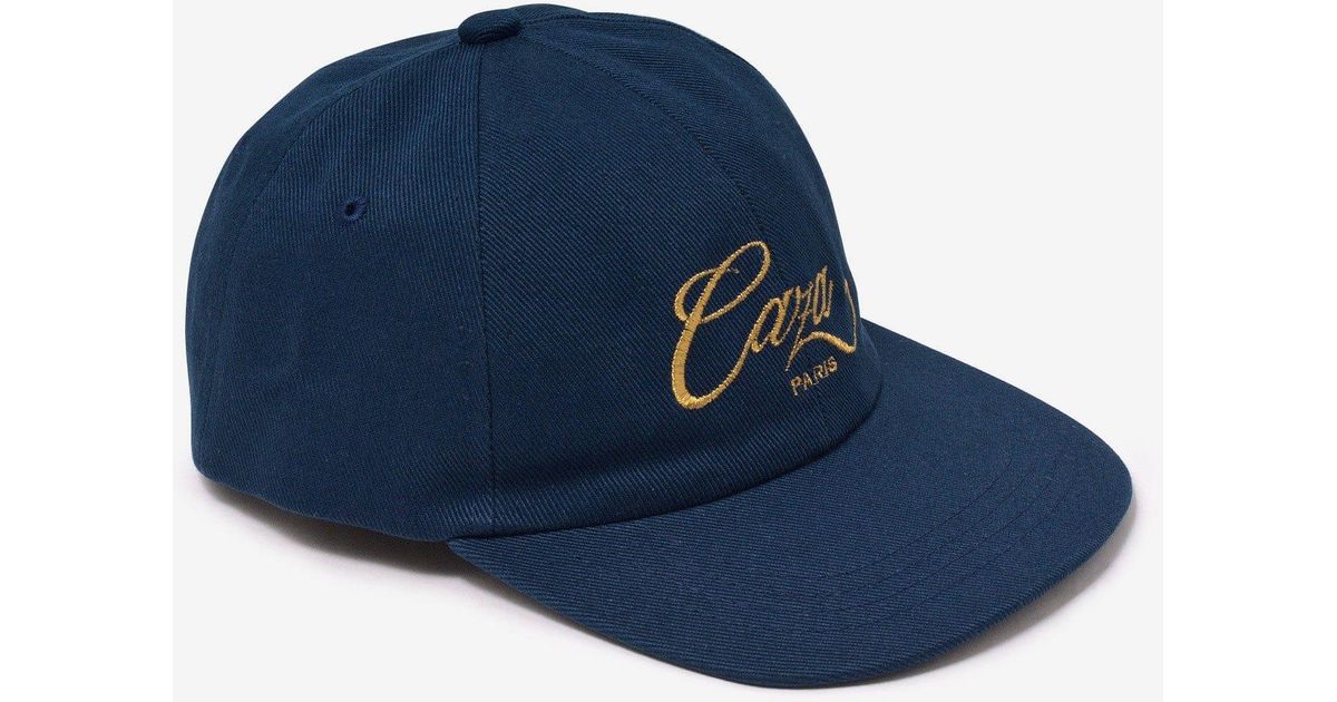CASABLANCA Navy Blue Caza Embroidery Cap for Men | Lyst