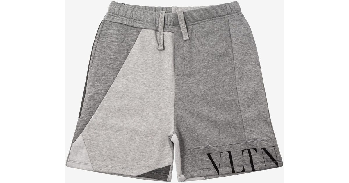 Valentino Cotton Grey Patchwork Logo 