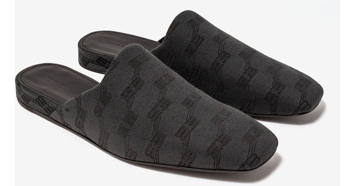 Balenciaga Grey Cosy Mule Bb Monogram Sandals in Gray for Men Lyst
