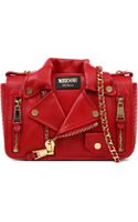 Moschino Leather Jacket Bag in Red | Lyst