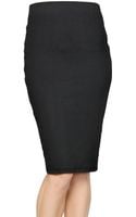 David Lerner Long Leatherpaneled Jersey Skirt in Black | Lyst