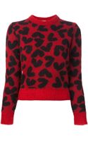 Balmain Print Sweater in Red (black) | Lyst
