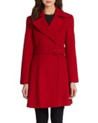 Banana Republic Belted Wool Wrap Coat in Red (red delicious ) | Lyst