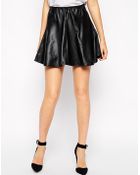 Bec & Bridge Haku Flared Leather Skirt in Black | Lyst