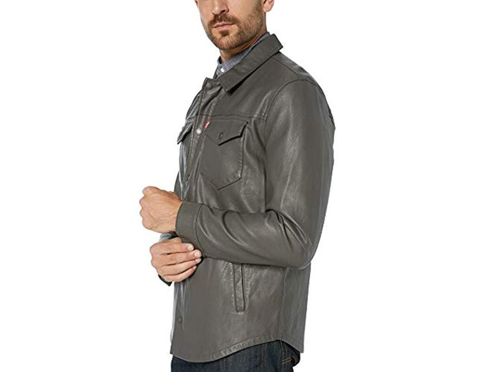 levi's men's smooth lamb touch faux leather classic trucker jacket