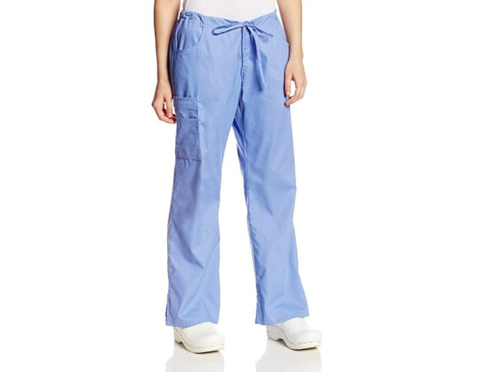 Women S Blue Signature Mid Rise Drawstring Scrubs Cargo Pant