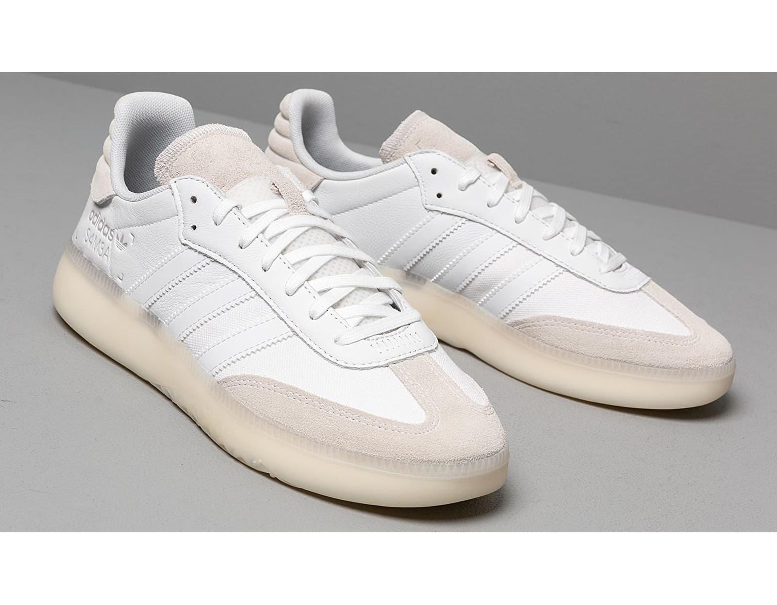 Women's Adidas Samba Rm Ftw White/ Ftw White/ Gray Two Women's Adidas Samba Rm Ftw White/ Ftw White/ Gray Two