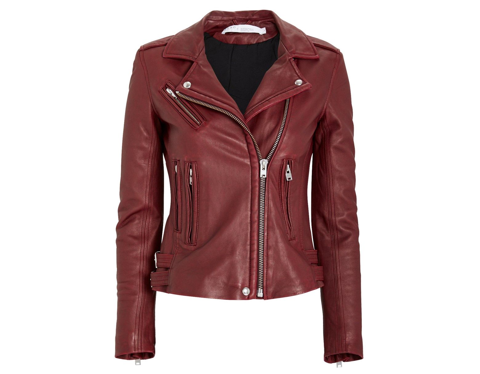 Iro Han Leather Moto Jacket In Red Lyst