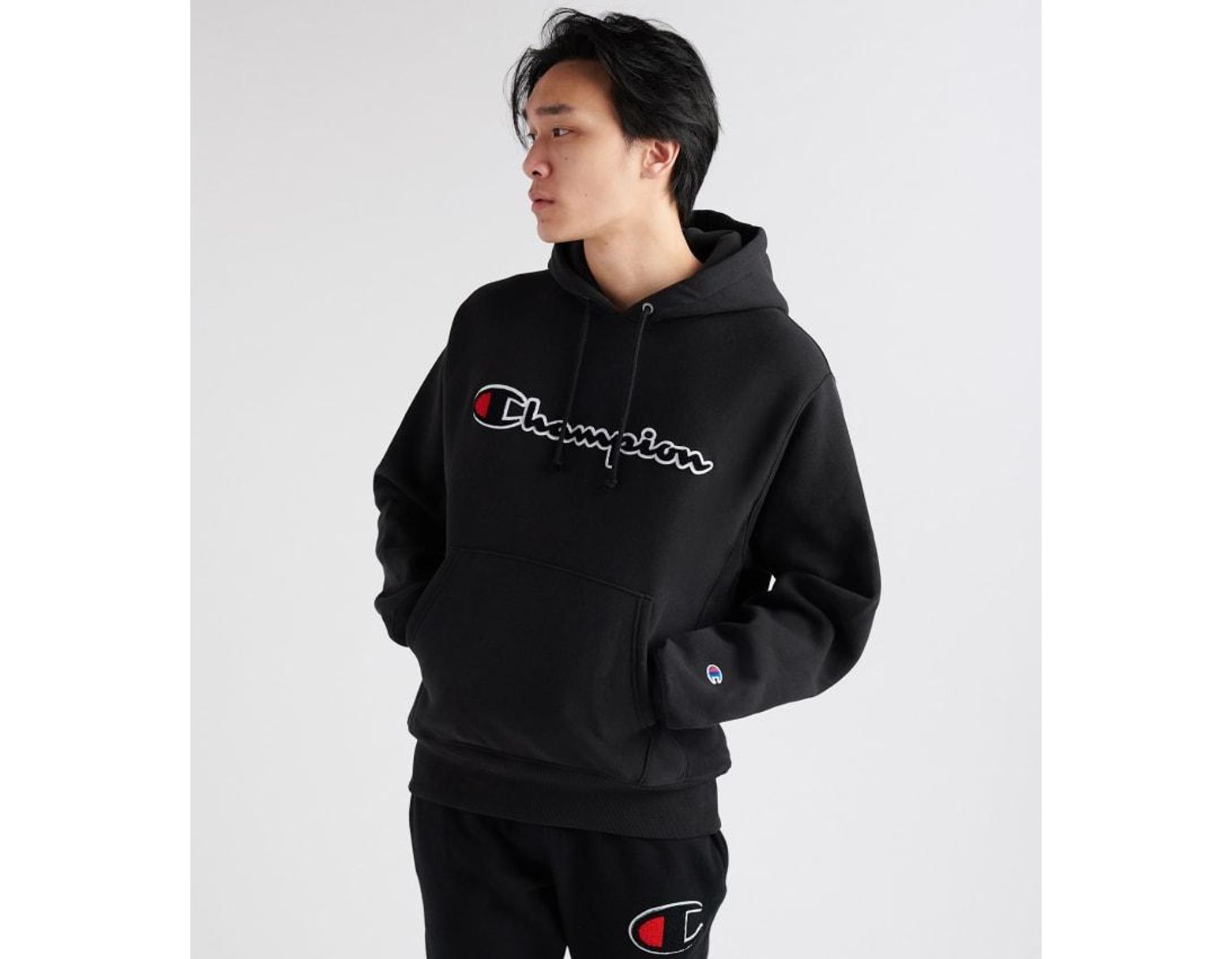 Champion Black Basic Reverse Weave Pullover Hoodie