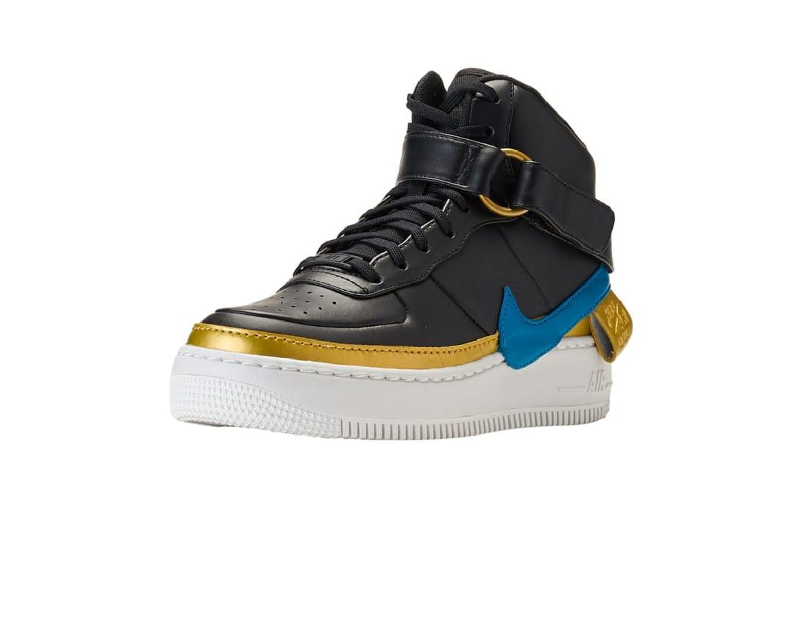 nike black and fluro green air force 1 jester trainers