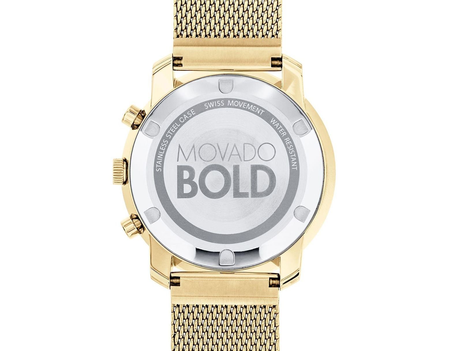 Movado Bold Chronograph Date Mesh Bracelet Watch In Metallic For