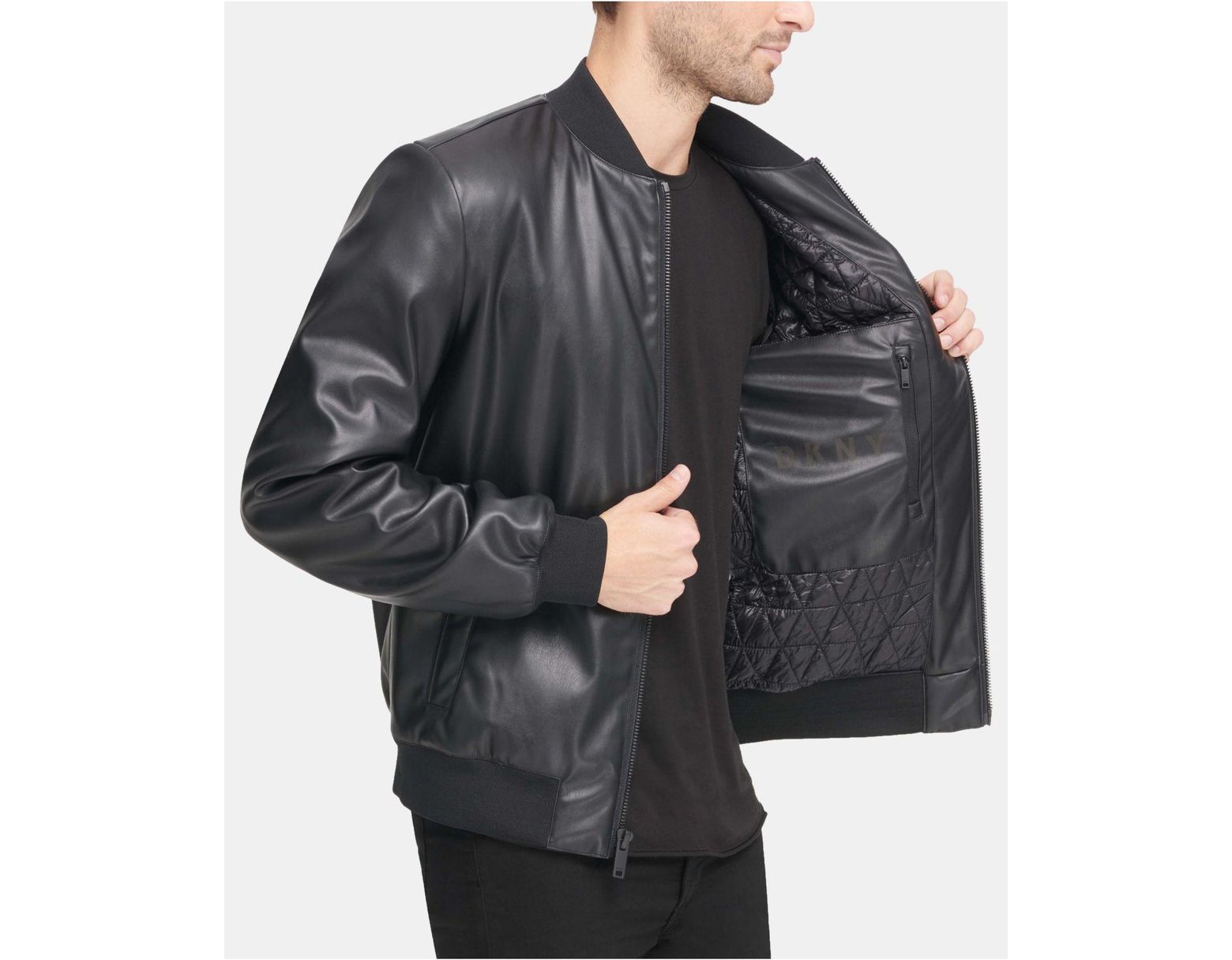 Men S Black Soft Faux Leather Er Jacket Created For Macy