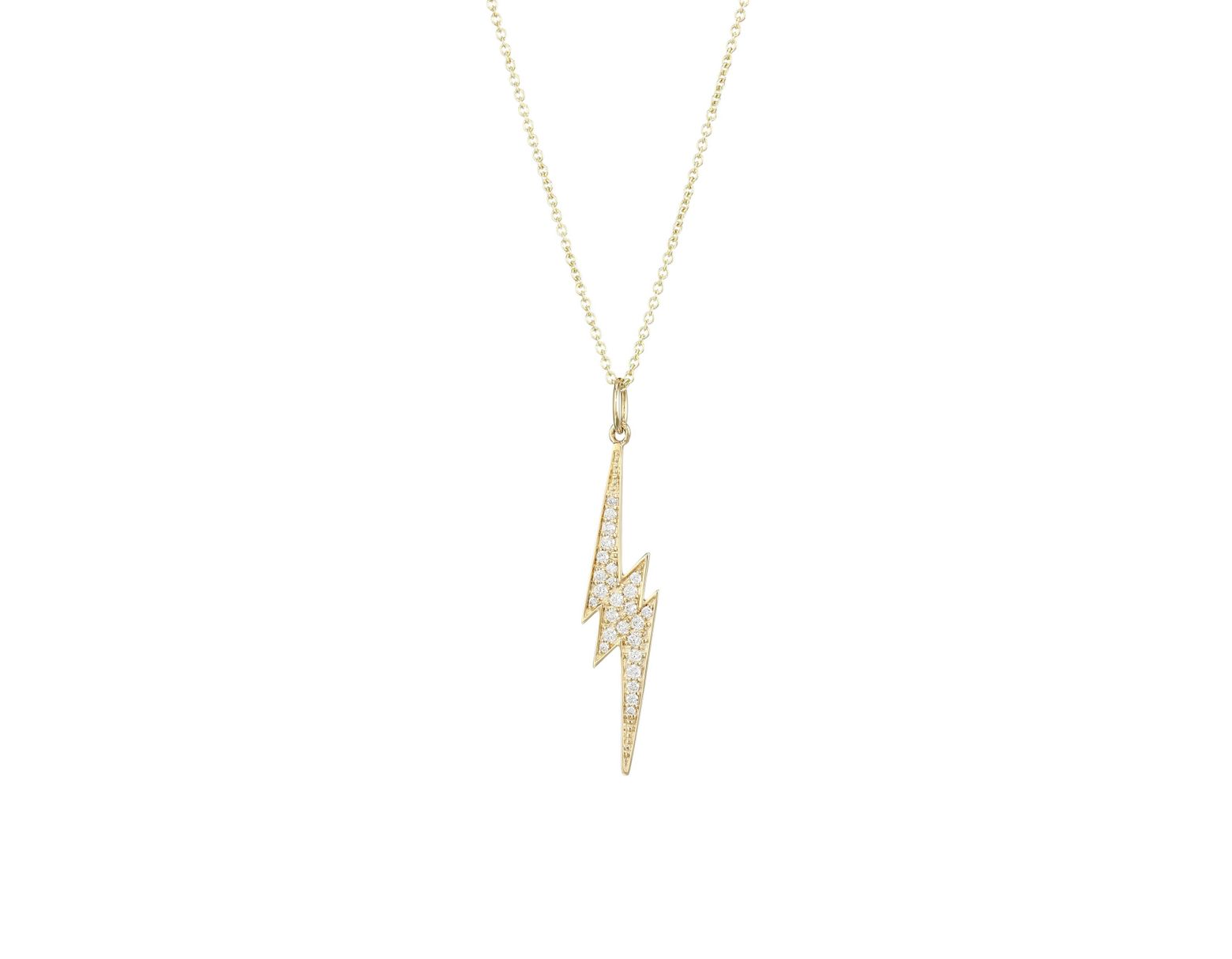Lightning Bolt Pendant Necklace 14K Yellow Gold Over Sterling Silver