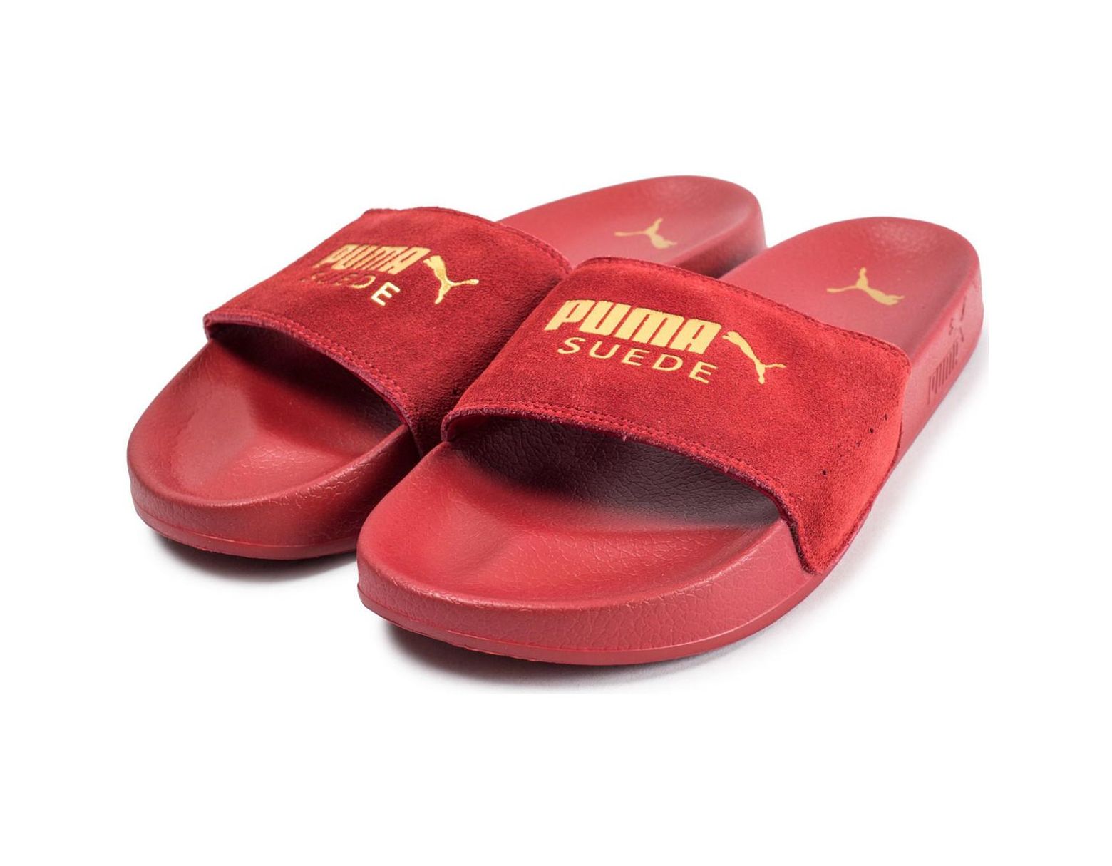 Hommes Suede Or Rouge Leadcat Claquettes Sandales En R4j5AL