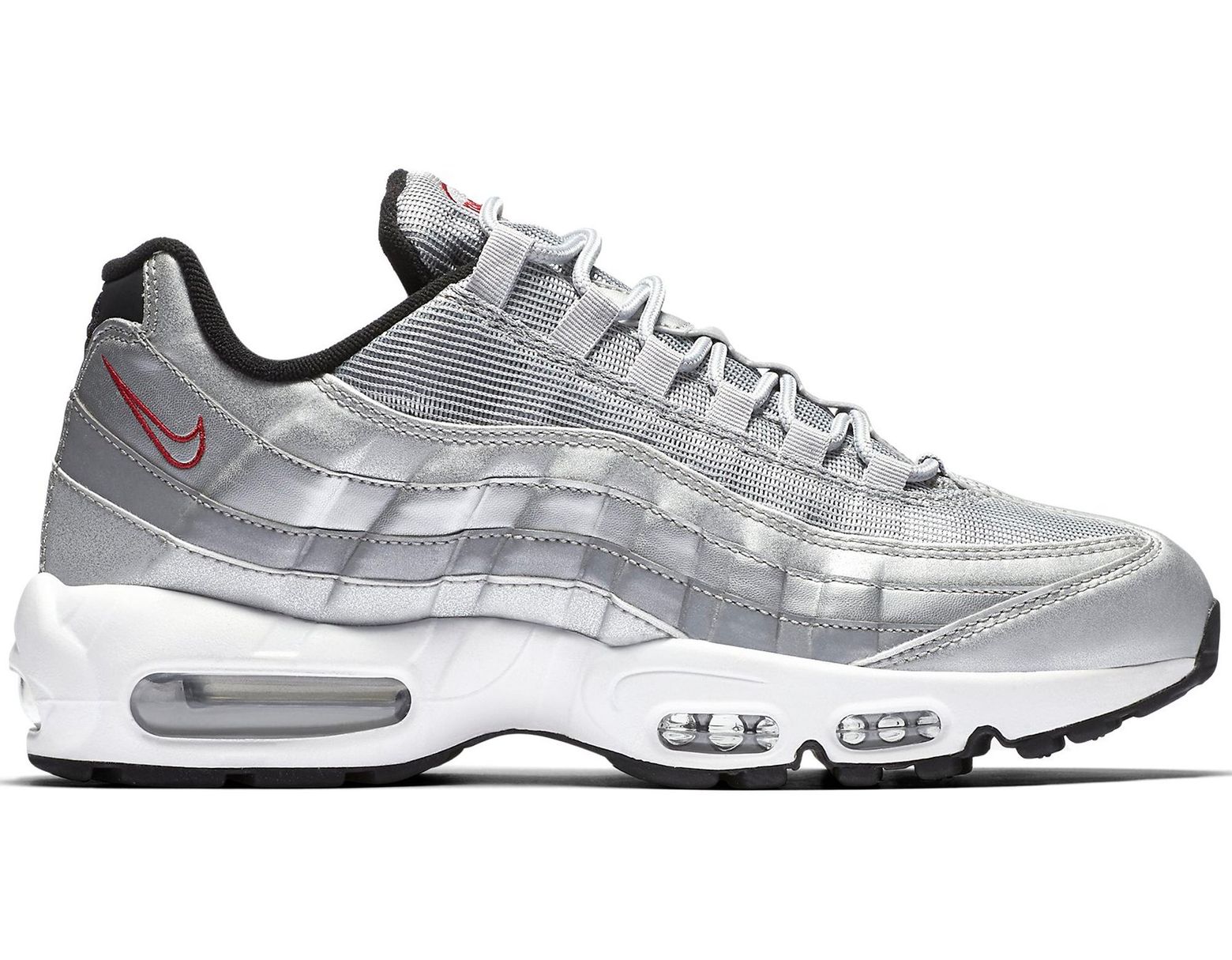 Men's Metallic Air Max 95 Silver Bullet Nike Mens Air Max 97 OG 2016 Metallic SilverVarsity Red