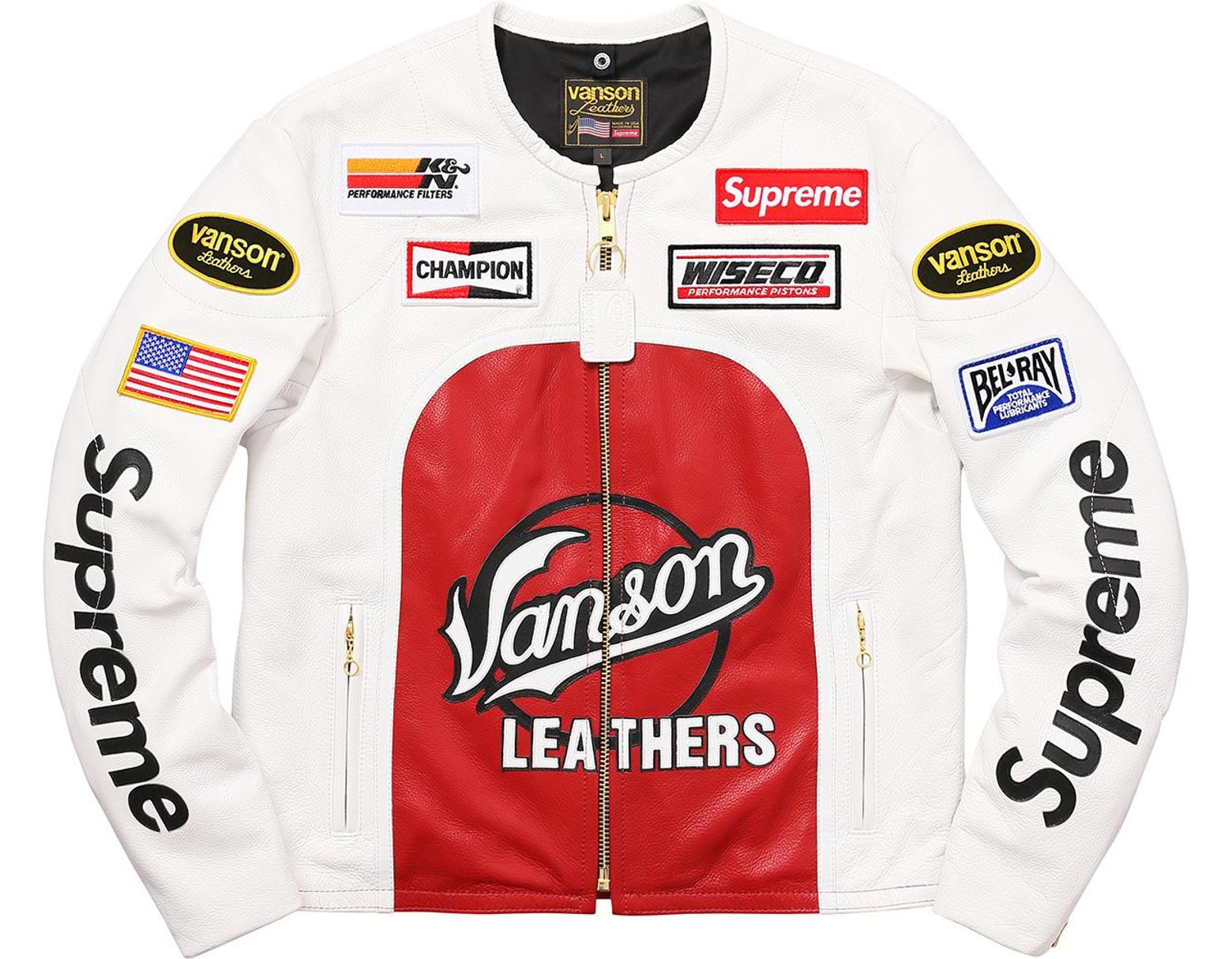 Supreme Vanson Leather Star Jacket White In For Men Lyst