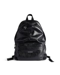 Balenciaga Explorer Canvas Drawstring Backpack in Black for