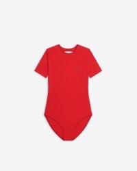Balenciaga Open Back Swimsuit - Red
