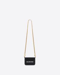 Balenciaga Cash Mini Wallet On Chain - Black
