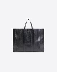 Balenciaga Leather Barbes Large East-west Shopper Bag Check 