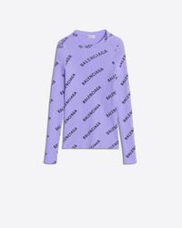 Balenciaga Pullover girocollo con logo all-over - Viola