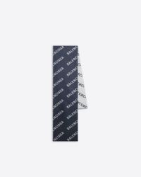 Balenciaga Wool Logo Scarf in Beige Black (Natural) | Lyst