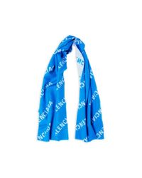 Balenciaga Allover logo macro scarf - Blau