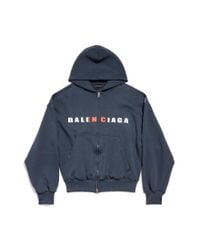 Balenciaga Vogue Zip-up Hoodie Regular Fit in Blue | Lyst