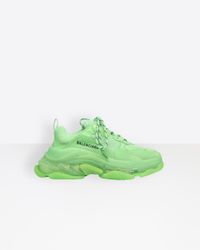 balenciaga triple s clear sole green