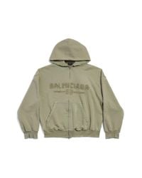 送料込+BALENCIAGA+Enjoy Paris ジップアップ フーディー Balenciaga Enjoy Paris Zip-up Hoodie Regular Fit in Blue | Lyst