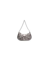 Balenciaga Le cagole mini bag mit kette metallisiert - Weiß