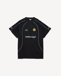 Balenciaga Paris Soccer T-Shirt Oversized in Blue for Men | Lyst UK