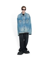 Balenciaga Patched Destroyed Jacket Blue
