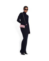 Balenciaga Cartera con Cadena Hourglass XS de Tejido Centelleante Rosa - Azul