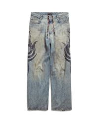 Balenciaga Graffiti Baggy Pants in Blue for Men | Lyst Balenciaga Graffiti Baggy Pants in Blue for Men | Lyst