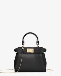 OUTLET【FENDI】BLACK☆Peekaboo Handle Nano ショルダーバッグ OUTLET【FENDI】BLACK☆Peekaboo Handle Nano ショルダーバッグ