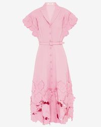 LEO LIN Zara Shirt Midi Dress in Blue | Lyst