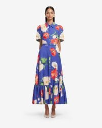 LEO LIN Katrina Petal Butterfly Sleeve Midi Dress in Yellow | Lyst